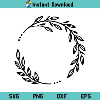 Simple Leaf Wreath SVG