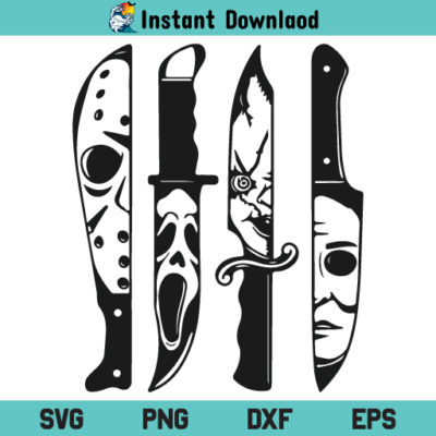 Horror Movie Characters In Knives Svg Jason Voorhees Svg Scream Svg Chucky Svg Michael Myers