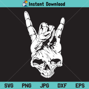 Rock Skull SVG Cricut File, Head Skull Skeleton SVG