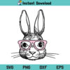 Easter Bunny With Glasses SVG, Bunny With Glasses SVG, Easter Bunny SVG, Easter SVG, Kids Easter Bunny SVG, PNG, DXF, Cricut, Cut File