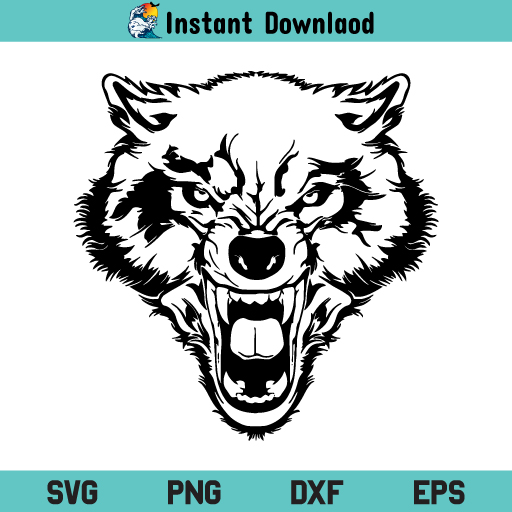 Wolf SVG, Wolf SVG File, Wolf SVG Design, Wolf Face SVG, Wolves SVG, Howling Wolf SVG, Wolf Head SVG, Angry Wolf SVG, Wolf Head Angry SVG, Wolf Face SVG, Wolf, SVG, PNG, DXF, Cricut, Cut File, Clipart, Silhouette