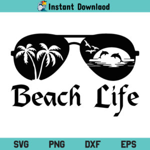 Beach Life Sunglasses SVG, Beach Life Sunglasses SVG File, Beach Life SVG, Sunglasses SVG, Sunset SVG, Palm Trees SVG, Beach Life Sunglasses Sunset Palm Trees, SVG, PNG, DXF, Cricut, Cut File