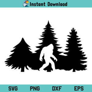 Bigfoot in Trees SVG, Bigfoot in Trees SVG Cut File, Bigfoot in Trees SVG Design File, Sasquatch SVG, Bigfoot SVG, Sasquatch In Trees SVG, Yeti In Woods SVG, Bigfoot in Trees, SVG, PNG, DXF, Cricut, Cut File