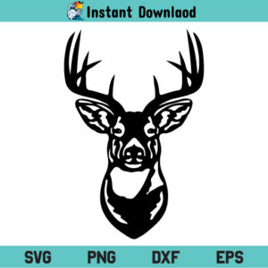 Deer Head SVG, Deer Head SVG File, Deer Head SVG Design, Deer SVG, Head SVG, Deer Face SVG, Deer SVG, Deer SVG File, Deer Head Silhouette, Deer Head Clipart, Deer Head Cut Files for Cricut Silhouette, Deer Head, Deer, SVG, PNG, DXF
