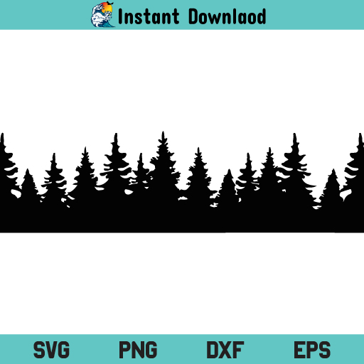 Tree Line SVG, Forest Line SVG, Forest Tree Line SVG, Forest SVG, Trees SVG, Pine Tree SVG, Tree Line SVG File, Forest Line SVG File, Tree Line, Forest Line, Nature, Camping, Woods, SVG, PNG, DXF, Cricut, Cut File