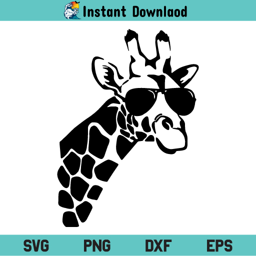 Giraffe With Glasses SVG