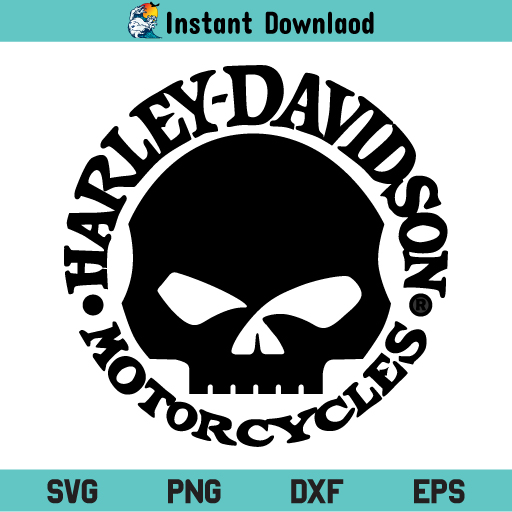 Harley Davidson Skull SVG, Harley Davidson Skull SVG File, Harley Davidson Round Skull Logo SVG, Harley Davidson Skull SVG Design, Harley Davidson SVG, Skull SVG, Harley Davidson Skull, SVG, PNG, DXF, Cricut, Cut File, Clipart