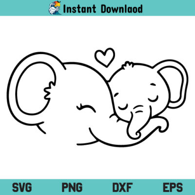 Mom Baby Elephant SVG, Mom Baby Elephant SVG File, Elephant Mama SVG