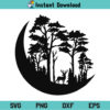 Moon Forest SVG, Moon Forest SVG File, Moon And Forest SVG, Moon And Forest SVG File, Moon SVG, Forest SVG, Moon Mountain And Trees SVG, Moon And Forest, SVG, PNG, DXF, Cricut, Cut File, Clipart