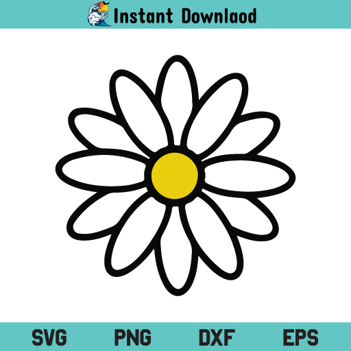 Simple Daisy SVG, Simple Daisy Flower SVG, Daisy SVG, Daisy Flower SVG, Simple Daisy SVG Cut File, Flower SVG, Simple Daisy, Daisy, SVG, PNG, DXF, Cricut, Cut File