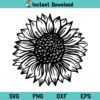 Sunflower SVG, Sunflower SVG File, Sunflower Black and White SVG, Sunflower SVG Design, Flower SVG, Sunflower PNG, Sunflower DXF, Sunflower Cricut, Sunflower Cut File, Sunflower Instant Download