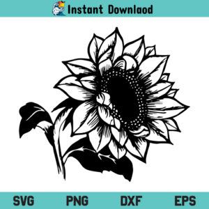 Sunflower SVG, Sunflower SVG File, Sunflower SVG Design, Flower SVG, Sunflower Instant Download, Sunflower SVG File Cricut, Cut File, Clipart