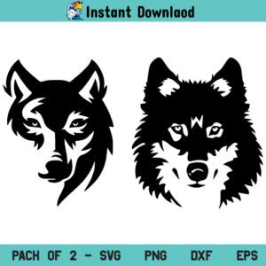 Wolf SVG Bundle, Wolf SVG File, Wolf Face SVG Design, Wolf Head SVG Bundle, Wolf Face SVG File, Wolf SVG Cut File, Wolf, Wolf Head, Wolf Face, Wolves, SVG, PNG, DXF, EPS, Cricut, Cut File, Clipart, Silhouette