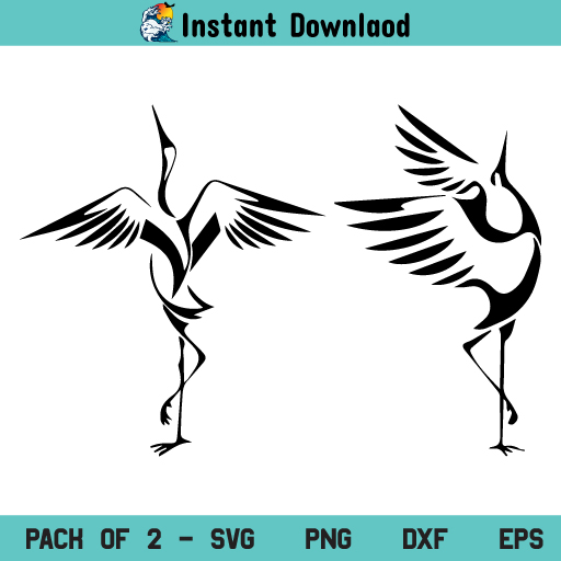 Crane Bird SVG, Crane Bird SVG File, Crane Bird SVG Design, Crane SVG, Bird SVG, Crane Bird SVG Bundle, Crane Bird, SVG, PNG, DXF, Cricut, Cut File, Clipart