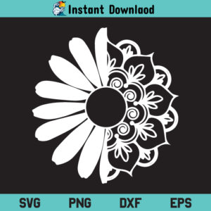 Daisy Mandala SVG, Daisy Mandala Flower SVG, Daisy SVG, Mandala SVG, Flower SVG, Daisy Mandala SVG Cut File, Daisy Mandala, SVG, PNG, DXF, Cricut, Cut File