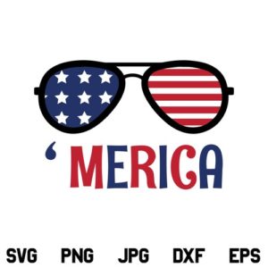 Merica SVG, American Flag Sunglasses SVG, Merica SVG File, 4th of July SVG, Merica US Flag Sunglasses SVG, America SVG, Merica, SVG, PNG, DXF, Cricut, Cut File