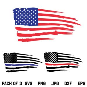 USA Flag SVG Bundle, USA Blue Line Flag, USA Red Line Flag SVG, 4th July SVG, American Flag SVG, Police Flag SVG, Firefighter Flag SVG, PNG, DXF, Cricut, Cut File