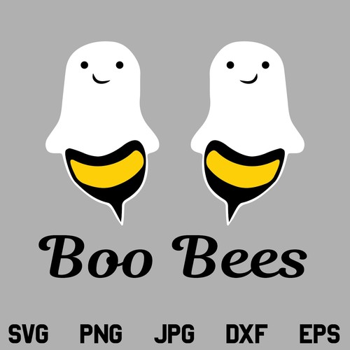 Boo Bees Halloween SVG, Boo Bees SVG, Boo Bees SVG File, Halloween, Boo Bees, SVG, PNG, DXF, Cricut, Cut File
