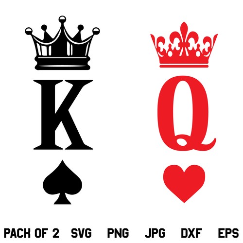 King and queen of hearts SVG