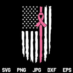 Pink Ribbon US Flag SVG, Breast Cancer SVG, Awareness SVG, Breast Cancer SVG, Pink Ribbon SVG, US Flag SVG, American Flag SVG, Cancer Ribbon SVG, PNG, DXF, Cricut, Cut File
