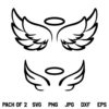 Angle Wings SVG, Angle Wings Feather SVG, Baby SVG, Newborn SVG, Baby Girl SVG, Halo SVG, Wings SVG, Angle Wings, SVG, PNG, DXF, Cricut, Cut File