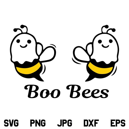 Halloween Boo Bees SVG, Boo Bees SVG, Boo SVG, Ghost SVG, Boo Bees SV...