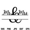 Mr and Mrs Split Monogram SVG, Mr and Mrs SVG, Wedding SVG, Bride SVG, Groom SVG, Wife SVG, Personalized Wedding SVG, Custom Wedding SVG, Bridal Shower SVG, Mr and Mrs, SVG, PNG, DXF, Cricut, Cut File
