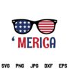 Merica SVG, Merica SVG File, Merica SVG Design, 4th of July SVG, American Flag SVG, US Flag SVG, Sunglasses SVG, PNG, DXF, Cricut, Cut File