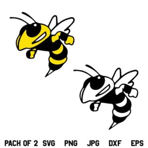 Yellow Jacket Hornet SVG Bundle, Hornet Bee SVG, Bee SVG, Hornet Mascot SVG, Yellow Jackets Hornet SVG, PNG, DXF, Cricut, Cut File