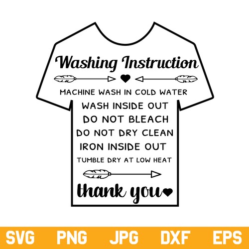 Washing Instructions SVG T Shirt Care Cards SVG Shirt Care SVG Care 