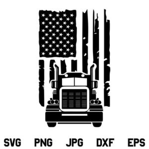 American Flag Trucker SVG, Truck Driver SVG, USA Flag Trucker SVG, American Trucker SVG, Truck Front View 16,18, 22 Wheeler SVG, PNG, DXF, Cricut, Cutfile