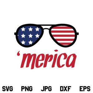 Merica SVG, 4th of July SVG, American Flag SVG, Merica US Flag Sunglasses SVG, America SVG, Merica US Flag SVG, Merica, SVG, PNG, DXF, Cricut, Cut File