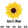 Sunflower Rise and Shine SVG, Sunflower SVG, Rise Shine Sunflower SVG, Rise and Shine SVG, PNG, DXF, Cricut, Cut File