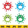 Germs With Mask SVG, Virus SVG, Social Distancing SVG, Quarantine SVG ,Virus With Mask SVG, PNG, DXF, Cricut, Cut File