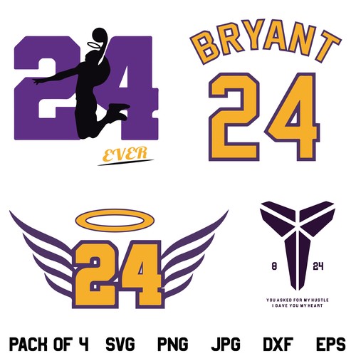 Kobe Bryant SVG, Kobe Bryant Los Angeles Lakers SVG, Kobe Bryant SVG File, Kobe Bryant SVG Bundle, Lakers SVG, Bryant 24 SVG, Kobe Bryant T Shirt Design SVG, PNG, DXF, Cricut, Clipart