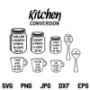 Kitchen Conversions SVG, Kitchen Conversions SVG File, Kitchen Measurement SVG, Mason Jar SVG, Kitchen Conversion Chart SVG, PNG, DXF, Cricut, Cut Fil