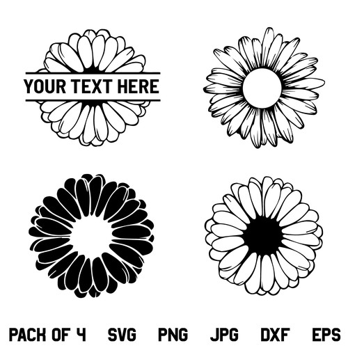 Daisy SVG, Daisy Split Monogram SVG, Daisy Flower SVG, Daisy SVG, Bundle, Daisy SVG, Flower SVG, Floral SVG, Daisy Monogram SVG, PNG, DXF, Cricut, Cut File