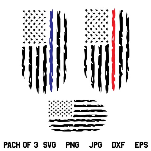 US Blue Line Flag, US Red Line Flag SVG, American Distressed Flag SVG, Police Flag SVG, Firefighter Flag SVG, Blue Line Flag SVG, Red Line Flag SVG, 4th July Independence SVG, US Flag SVG, PNG, DXF, Cricut, Cut File