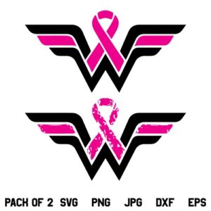 Fight Breast Cancer Wonder Woman SVG, Breast Cancer Awareness Wonder Woman, Fight Breast Cancer SVG, Wonder Woman SVG, Breast Cancer SVG, Cancer Survivor SVG, Fight Cancer SVG, PNG, DXF, Cricut, Cut File