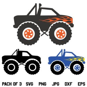 Monster Truck SVG Bundle, Monster Truck SVG, Truck SVG, Fire Flames SVG, Monster Truck, SVG, PNG, DXF, Cricut, Cut File, Clipart