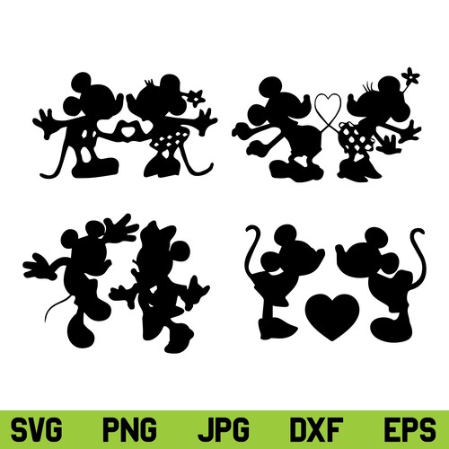 Mickey and Minnie Dancing SVG, Mickey Minnie Mouse SVG, Mickey and Minnie Mouse Heart SVG, Mickey Minnie Mouse Love Heart SVG, PNG, DXF, Cricut, Cut File
