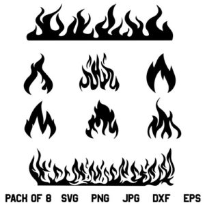Fire Flames SVG Bundle, Fire SVG, Flame SVG, Fire Flames SVG, Fire Flames, Fire, Flames, SVG, PNG, DXF, Cricut, Cut File