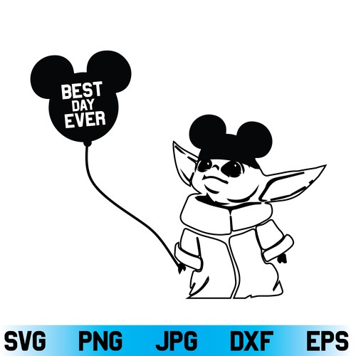 Baby Yoda SVG, Baby Yoda Mickey Ears SVG, Baby Yoda Best Day Ever SVG, Mandalorian Baby SVG, Star Wars SVG, PNG, DXF, Cricut, Cut File