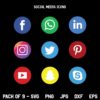 Social Media Icons SVG, Facebook, Instagram, Whatsapp, Social Media Icons and Logo SVG, Social Media SVG, Social Media Icons Bundle SVG, PNG, DXF, Cricut, Cut File, Clipart