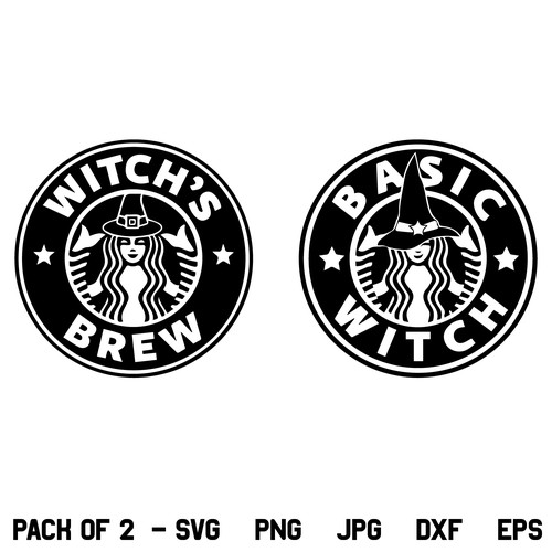 Starbucks Witchs Brew SVG, Witch's Brew SVG, Basic Witch SVG, Starbucks Basic Witch SVG, Halloween SVG, Starbucks Halloween SVG, Halloween Coffee SVG, PNG, DXF, Cricut, Cut File