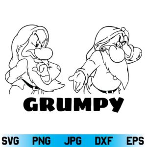 Grumpy SVG, Grumpy SVG File, Grumpy SVG Design, Dwarf SVG, Snow White SVG, Disney SVG, Snow White and The Seven Dwarfs SVG, Funny SVG, Disney SVG, PNG, DXF, Cricut, Cut File
