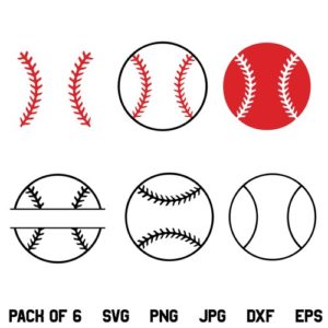 Baseball SVG, Baseball Monogram SVG, Baseball Stitches SVG, Baseball Threads SVG, Softball SVG, Baseball Lace SVG, Baseball Split Monogram SVG, Baseball, SVG, PNG, DXF, Cricut, Cut File