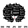 Afro Woman SVG, Afro Woman Queen Blessed SVG, Afro Hair Beautiful African American Female Lady SVG, Black African American Woman SVG, Afro SVG, Blessed Healed Loved, SVG, PNG, DXF, Cricut, Cut File