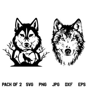 Wolf SVG Bundle, Wolf SVG, Wolves SVG, Wolf Head SVG, Howling Wolf SVG, Animal SVG, Angry Wolf SVG, Wolf T shirt Design, SVG, PNG, DXF, Cricut, Cut File