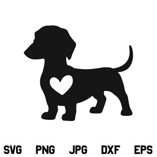 Dachshund Heart Dog SVG, Dachshund SVG, Daschund Heart SVG, Dog Love SVG, Dog Mom SVG, Dog Mama SVG, Weiner Dog Heart SVG, Dachshund, SVG, PNG, DXF, Cricut, Cut File